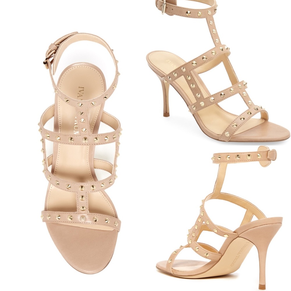 Ivanka Trump Gemina Studded Strappy Leathe…